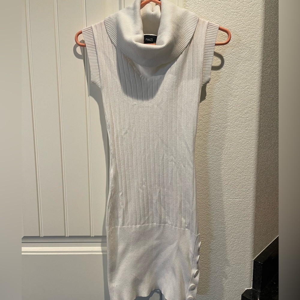 rue21 Sweater Dress, White, Size Small